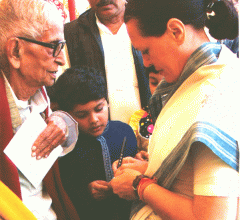 With Sonia Gandhi